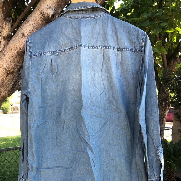 Michael Kors Denim Button Up Top - Picture 2 of 6